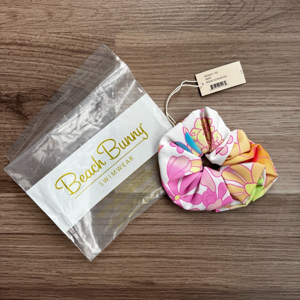 Beach Bunny Floral Scrunchie Tropical Swim Hair Accessory NWT